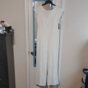 New York & Company Classic White Jumpsuit